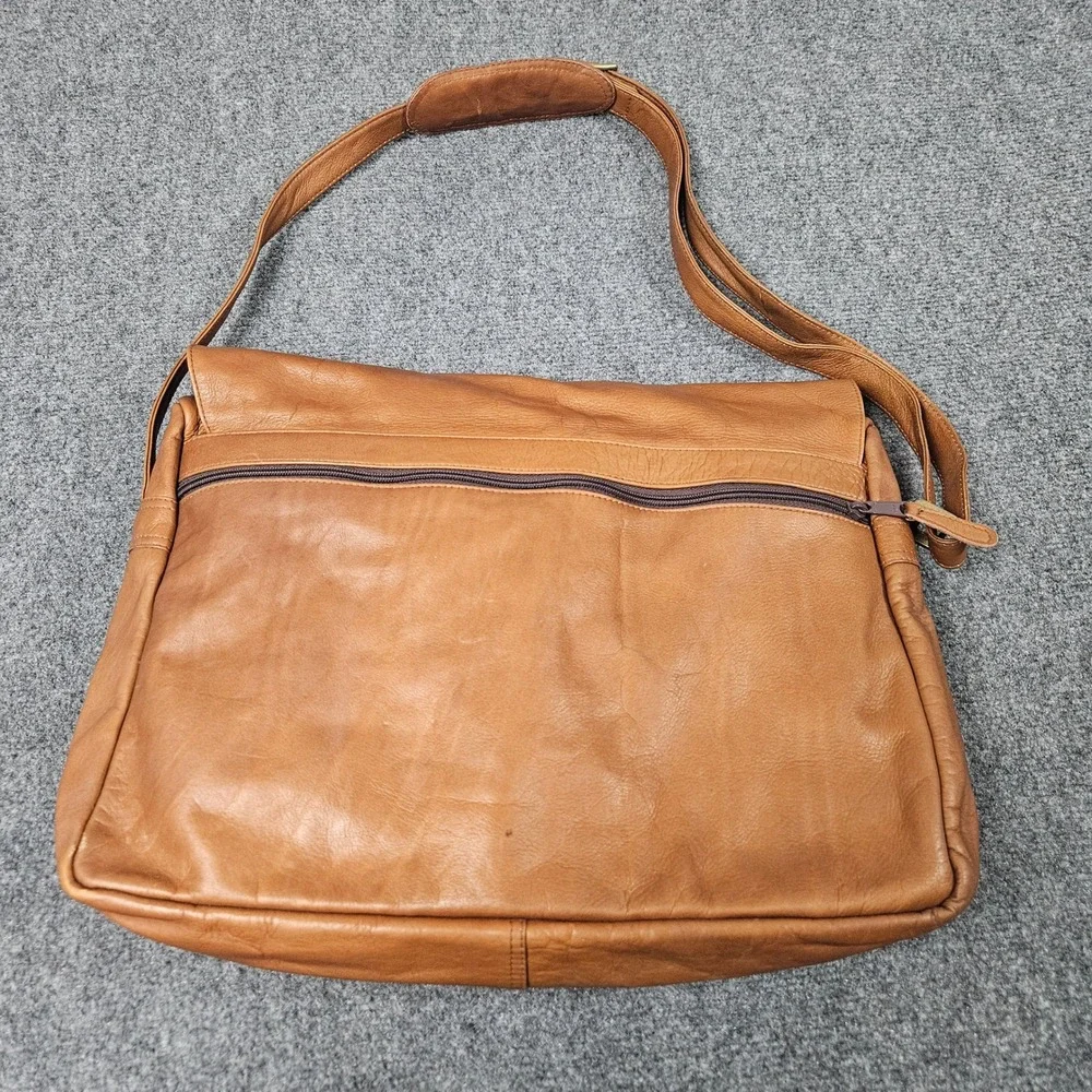 Leather Messenger Bag Tan Brown Large Crossbody Satchel Shoulder‎ Strap Work
